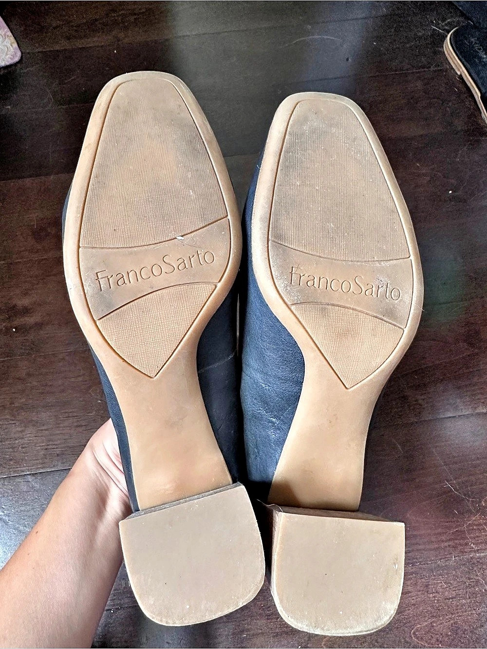 Franco Sarto Women's Black & Brown Block Heel Pumps - Picture 6 of 6